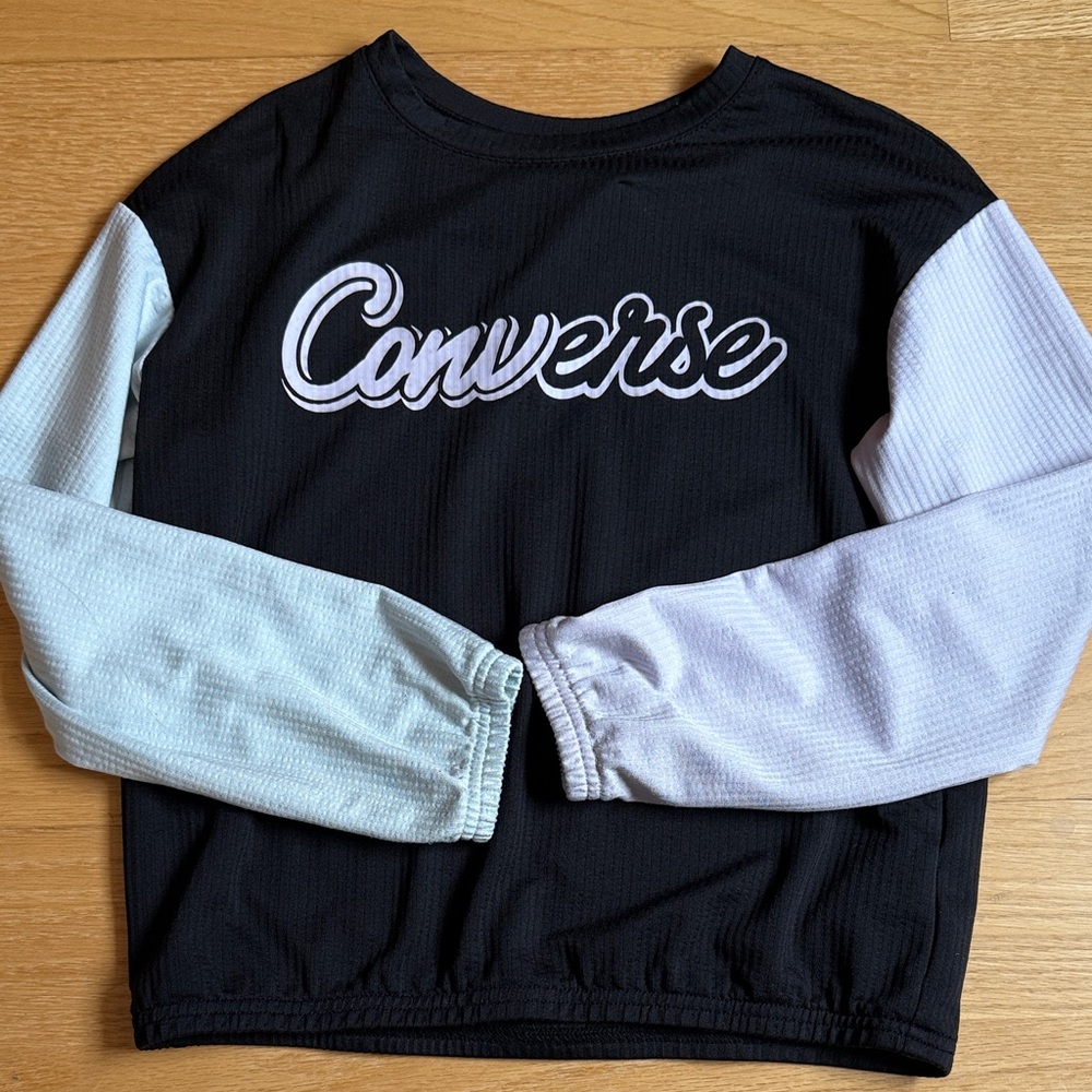 Girls 10-12 Converse Black and White Colorblock Top